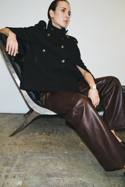 WOOL BLEND CAPE WITH METAL BUTTONS ZW COLLECTION - Zara фото 7