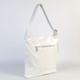 Женская кожаная плоская сумка хобо 209238 Вайт - Cidirro фото 3