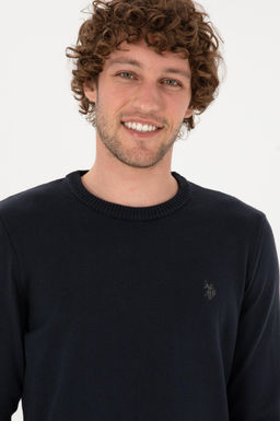 Erkek Slim Fit Bisiklet Yaka Lacivert Basic Kazak - U.s. polo assn фото 2