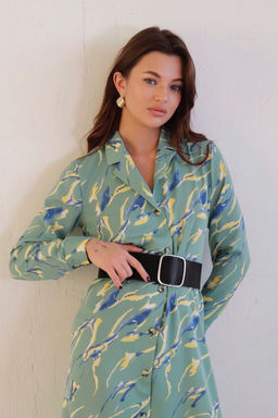 Платье-рубашка с английским воротником принт - Martichelli фото 115