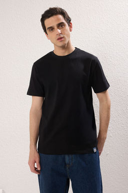 Trendyolmilla Man Siyah-Beyaz-Lacivert 3lu Oversize/Genis Kesim Etiketli %100 Pamuk Tok Kumas T-shirt TMNSS25TS00083  фото 4