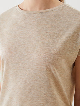 Dik Yaka Parlak G?r?n?ml? Kad?n Ti??rt