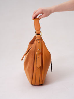 Сумка замшевая багет Azaro 30861 оранжевый карандаш