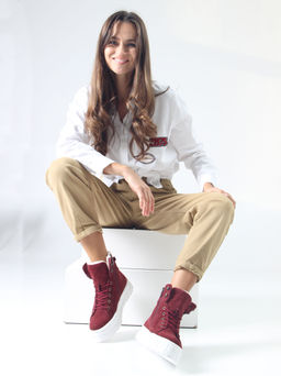 Ботинки 216.212131w. бордо замша/Шерсть