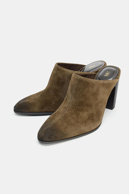 DISTRESSED SPLIT SUEDE MULES - Zara фото 2