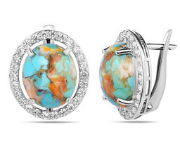 Серьги, бирюза устричная голубая, СПН4069