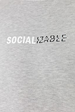 TRENDYOL MAN Lacivert Oversize/Genis Kesim Slogan Bask?l? Ici Polarl?/S?cak Tutan Sweatshirt TMNAW23SW00478 - Trendyolmilla фото 4