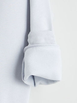 Bisiklet Yaka Bask?l? K?z ?ocuk Kal?n Sweatshirt