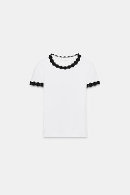FLOWER DETAIL T-SHIRT - Zara фото 5