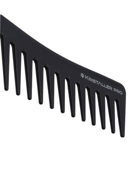 Kristaller Профессиональный гребень для волос редкозубый AC498, карбон, черный, 18 см