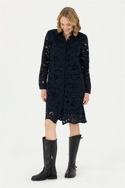 U. S. Polo Assn Женское темно-синее тканое платье