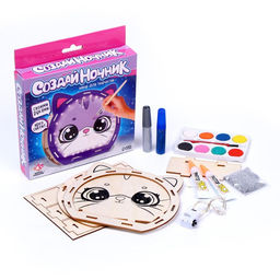 Набор для творчества «Новогодний ночник из дерева. Котёнок»