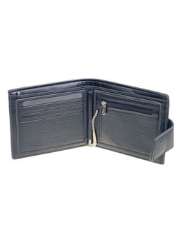 Мужское портмоне из натуральной кожи, цвет черный - Greta фото 2