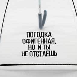 Зонт-купол Погодка офигительная, но и ты не отстаёшь, 8 спиц, d = 88 см, прозрачный - Simaland фото 3