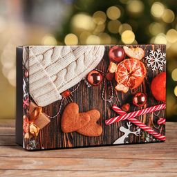 Цена за 5 шт. Коробка складная, крышка-дно,Чудес и подарков 30 х 20 х 9 см