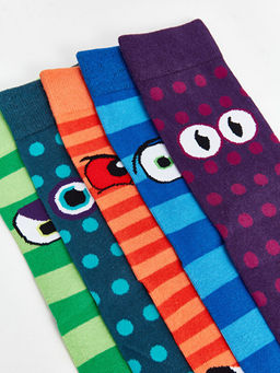 H12 Bask?l? Erkek Soket ?orap 5li