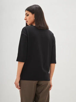 Лонгслив F112-1001. black - Fine joyce фото 3