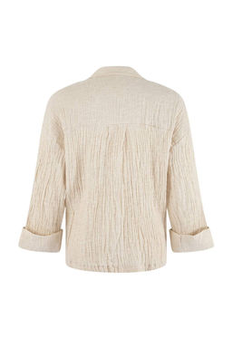 Beyaz Muslin Astars?z Tek Beden Oversize Ceket TWOSS26BC00037 - Trendyolmilla фото 2