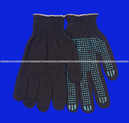 Цена за 10 пар.Перчатки рабочие хб с ПВХ - 10 класс, 5-и нитка СТАНДАРТ ЧЕРНЫЕ