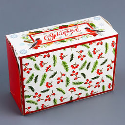 Цена за 2 шт. Коробка для 6 капкейков с окном подарочная новогодняя упаковка «С Новым годом», 25×17×10 см