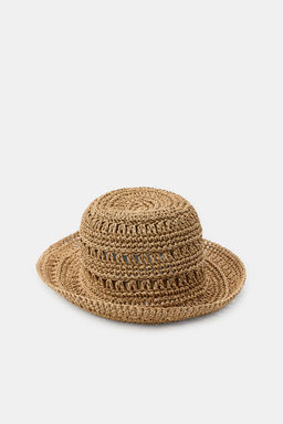 GORRO PAPEL TRENZADO / Tostado oscuro