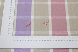 Холст полотенечный Крупная клетка цв.бежевый/розовый/сиреневый, ш.0.5м, лен-30%, хл-70%,140гр/м.кв - Купава фото 5