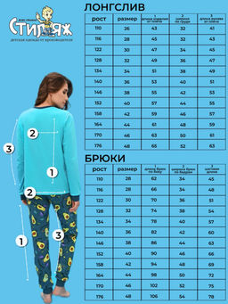 Пижама "Авокадо",изумрудный