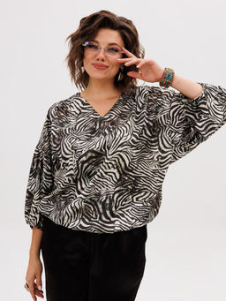 Блуза ANELLI 1676.1 белая саванна  фото 4