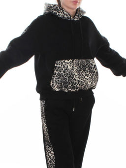 008 BLACK/LEOPARD Костюм спортивный зимний женский (95% хлопок, 5% полиэстер)