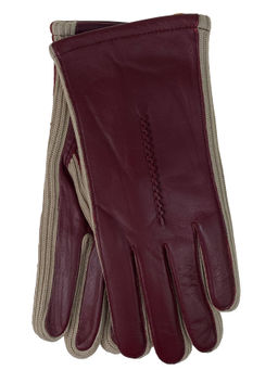 Женские демисезонные перчатки из натуральной кожи, цвет бордовый