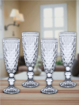 Набор бокалов для шампанского Dubai, голубой, 0,15 л, 4 шт - Anna lafarg фото 7