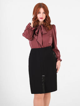 Юбка ALMOND черная прямая фото 6