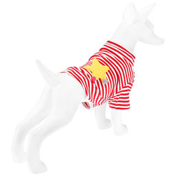 Пэт тойс (Pet toys) Одежда для собаки Тельняшка с принтом, р-р S, длина спинки 24см/обхват груди 36см/обхват шеи 22см, цвет-красно-белый, 100% полиэстер (Китай) - Домашняя мода фото 3