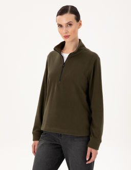 Haki Oversize Polar Sweatshirt