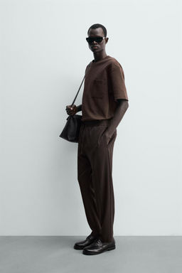 PANTAL?N CINTURA JOGGER CONFORT / Chocolate - Zara фото 4