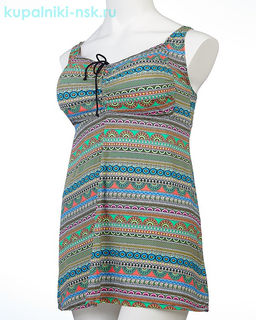 318001 узор Купальник раздельный платье (56-64)