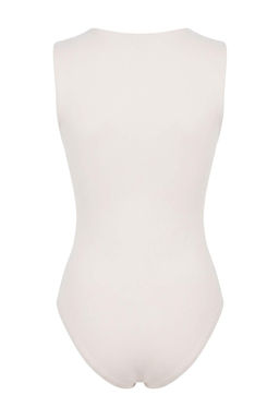 Kahverengi Vucuda Oturan Asimetrik Yaka Aksesuar Detayl? C?tc?tl? Poliamid Orme Body TWOSS26BD00003 - Trendyolmilla фото 4