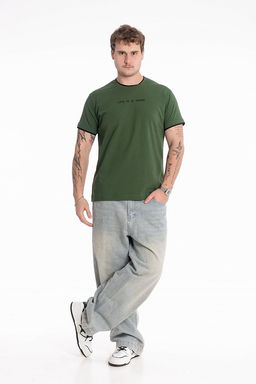 Футболка М125030Пх хаки/черный