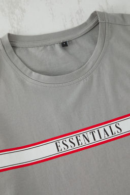 TRENDYOL MAN Gri Regular Fit Bask?l? Sortlu Orme Pijama Tak?m? TMNSS25PT00016 - Trendyolmilla фото 8