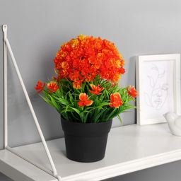 Искусственный цветок в горшке «Цветочный куст», 9×22 см, МИКС