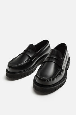 LEATHER PENNY LOAFERS - Zara фото 5