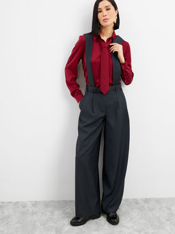 Брюки со съемными бретелями OD-982-1 серый