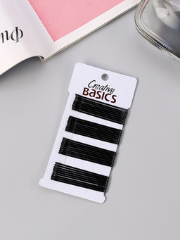 Цена за 3 шт. Невидимки для волос «Гладкие», набор 36 шт., 6 см, чёрные