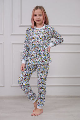 Пижама подростковая из кулирки пенье на манжетах Дрёма графити - Амадэль фото 8