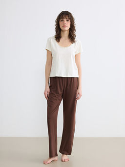 Bisiklet Yaka Kad?n Pijama ?st?