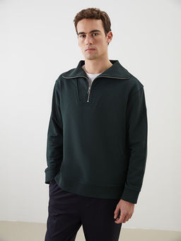 Fermuarl? Dik Yaka Erkek Sweatshirt