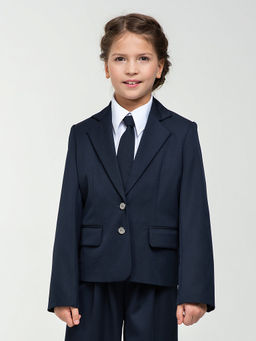 Синий школьный пиджак для девочек Mooriposh, модель 0717