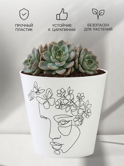 Кашпо для цветов Силуэт, 800 мл, d=12 см, h=11 см, пластиковое