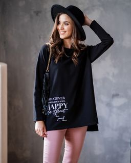 Лонгслив из футера с печатью LPP005