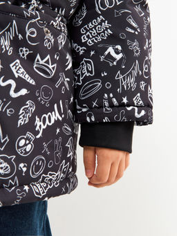 ACOOLA / Куртка детская для мальчиков Japa черный принт  фото 5